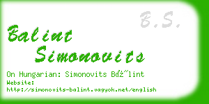 balint simonovits business card